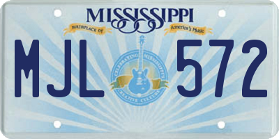 MS license plate MJL572