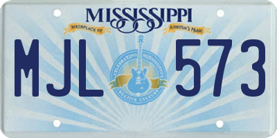 MS license plate MJL573