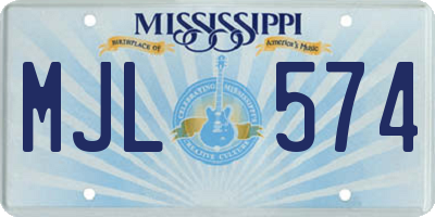 MS license plate MJL574