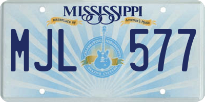 MS license plate MJL577
