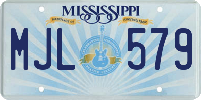 MS license plate MJL579