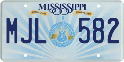 MS license plate MJL582