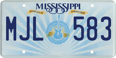MS license plate MJL583