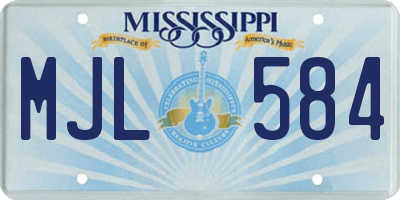 MS license plate MJL584