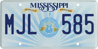 MS license plate MJL585