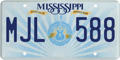 MS license plate MJL588