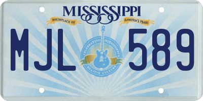 MS license plate MJL589