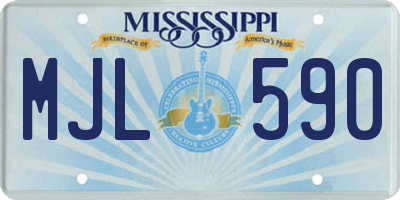 MS license plate MJL590