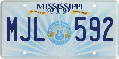 MS license plate MJL592