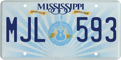 MS license plate MJL593
