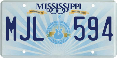 MS license plate MJL594