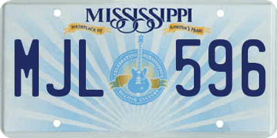 MS license plate MJL596