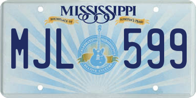 MS license plate MJL599