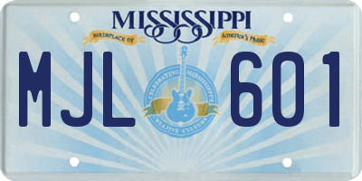 MS license plate MJL601