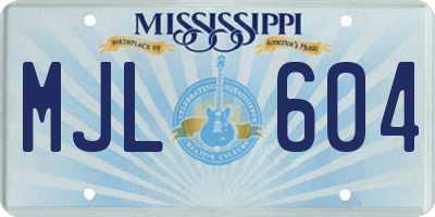 MS license plate MJL604