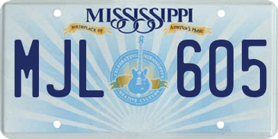 MS license plate MJL605