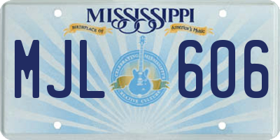 MS license plate MJL606