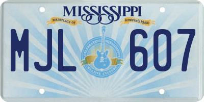 MS license plate MJL607