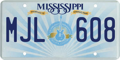 MS license plate MJL608