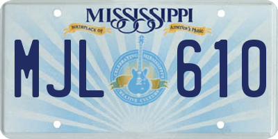 MS license plate MJL610