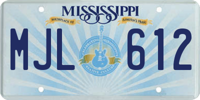 MS license plate MJL612