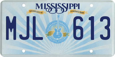 MS license plate MJL613