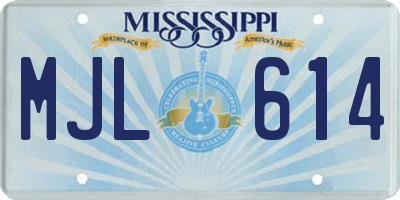 MS license plate MJL614