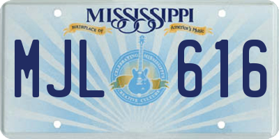 MS license plate MJL616