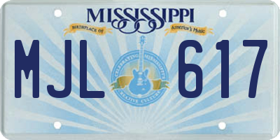 MS license plate MJL617