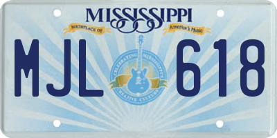MS license plate MJL618