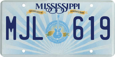 MS license plate MJL619