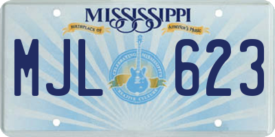 MS license plate MJL623