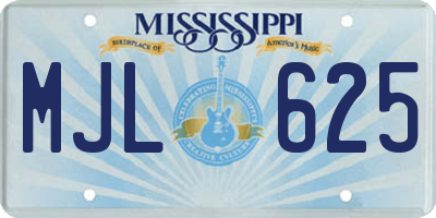 MS license plate MJL625