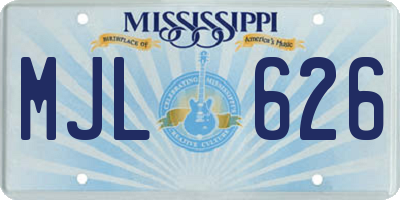 MS license plate MJL626