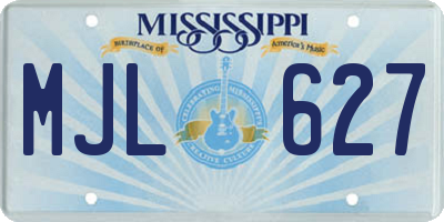 MS license plate MJL627