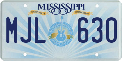 MS license plate MJL630