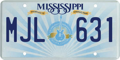 MS license plate MJL631