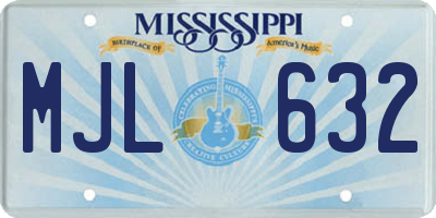MS license plate MJL632
