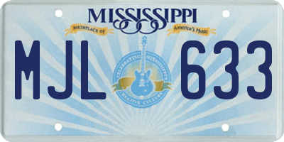 MS license plate MJL633