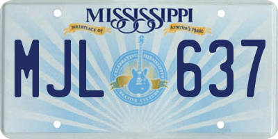 MS license plate MJL637