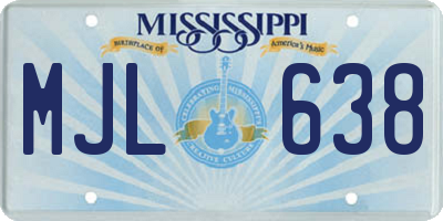 MS license plate MJL638