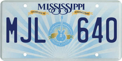 MS license plate MJL640