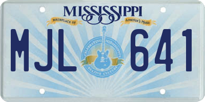 MS license plate MJL641