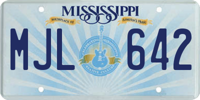 MS license plate MJL642