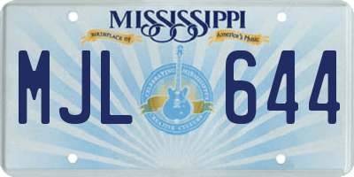 MS license plate MJL644