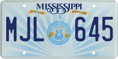 MS license plate MJL645