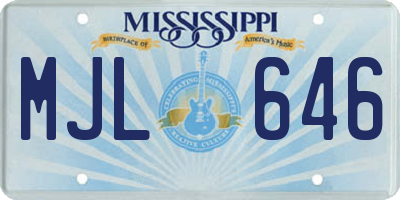 MS license plate MJL646