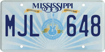 MS license plate MJL648