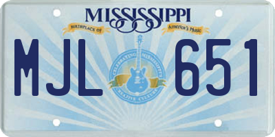 MS license plate MJL651