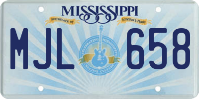MS license plate MJL658